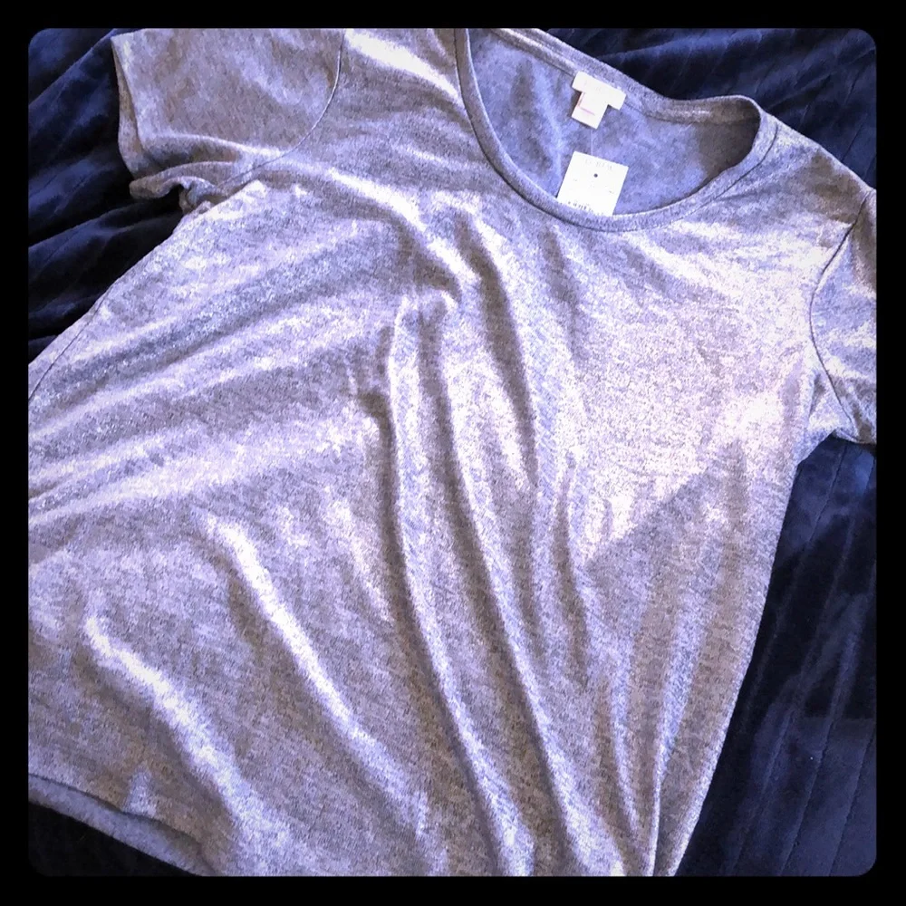 J Crew Liquid Silver Metallic Shirt Soft Reflective‎ Glow Top